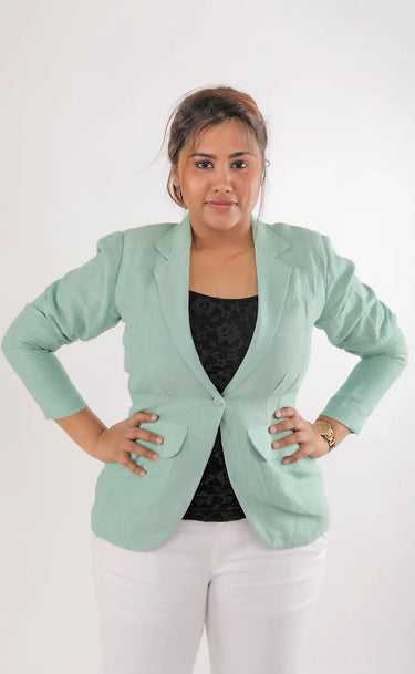 Structured Business Linen Jacket